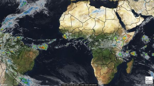 Централноафриканска република времето облачна карта 