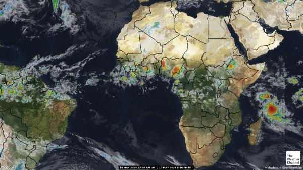 สาธารณรัฐแอฟริกากลาง แผนที่เมฆอากาศ 