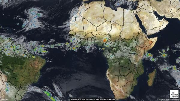 Közép-Afrikai Köztársaság Időjárás felhő térkép 