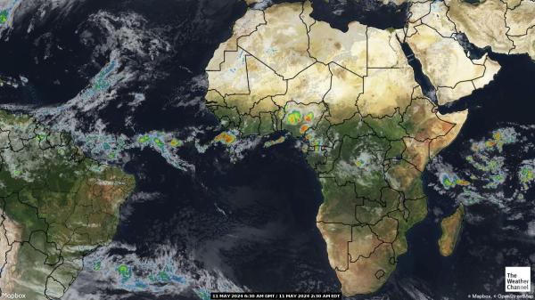 Centralafrikanska Republiken Väder moln karta 