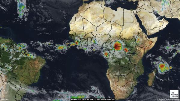 Δημοκρατία Κεντρικής Αφρικής Καιρός σύννεφο χάρτη 