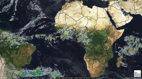 Středoafrická republika Počasí mrak mapy 