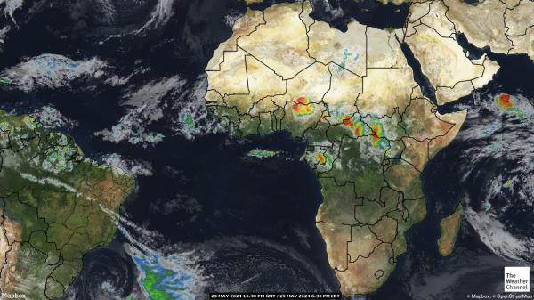 Republik Afrika Tengah Peta Cuaca awan 