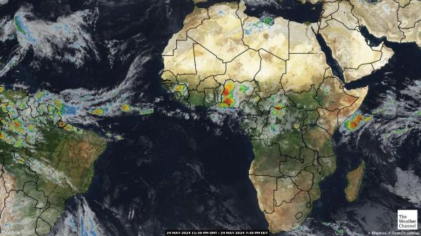 Central African Republic Meteo nuvola mappa 