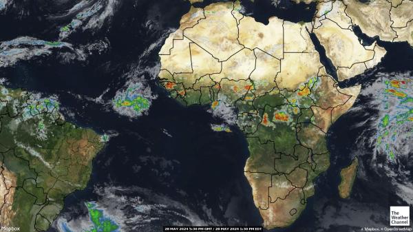 Středoafrická republika Počasí mrak mapy 