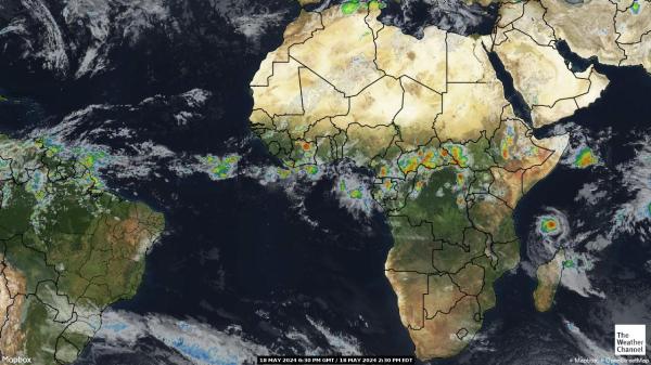 Central African Republic Previsão do tempo nuvem mapa 
