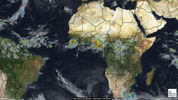 Republika Środkowoafrykańska Chmura pogoda mapa 