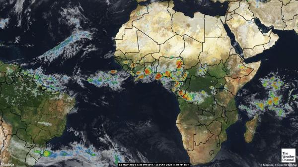 Централноафриканска република времето облачна карта 