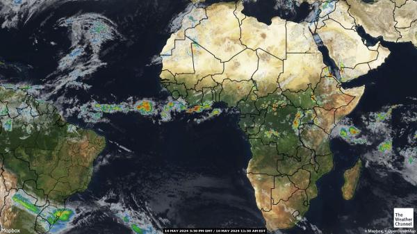 Közép-Afrikai Köztársaság Időjárás felhő térkép 