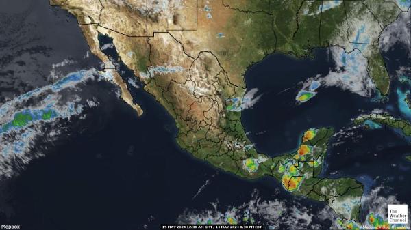 Amerika Tengah Peta Cuaca awan 