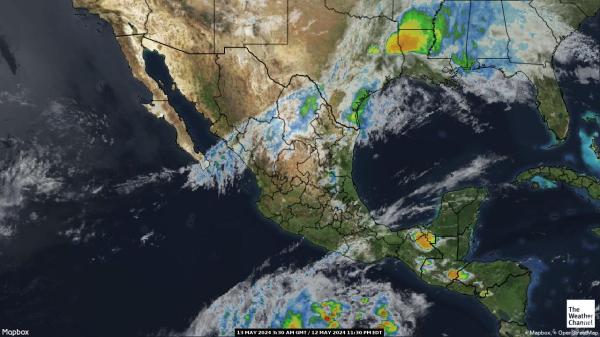 Centrinė Amerika Orų žemėlapis debesis 