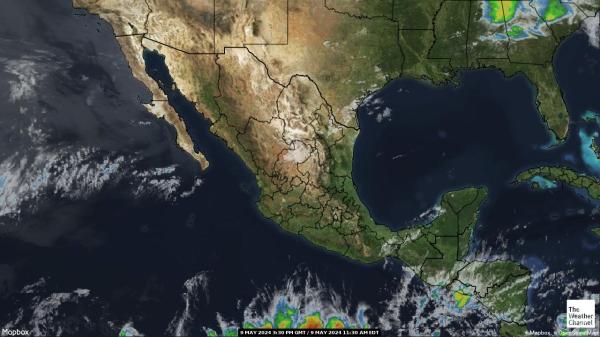 Stredná Amerika Mapa oblačnosti počasia 