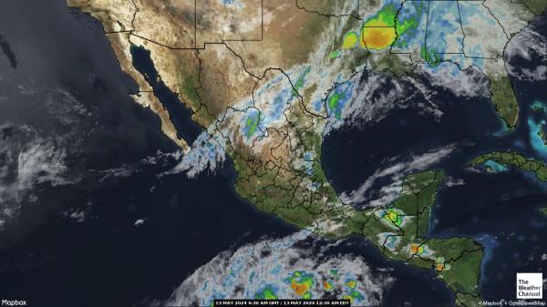 מרכז אמריקה מזג אוויר ענן מפה 
