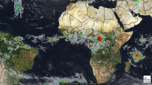 Csád Időjárás felhő térkép 