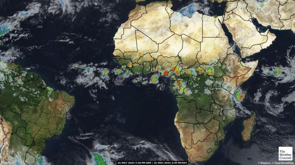 Tchad Väder moln karta 