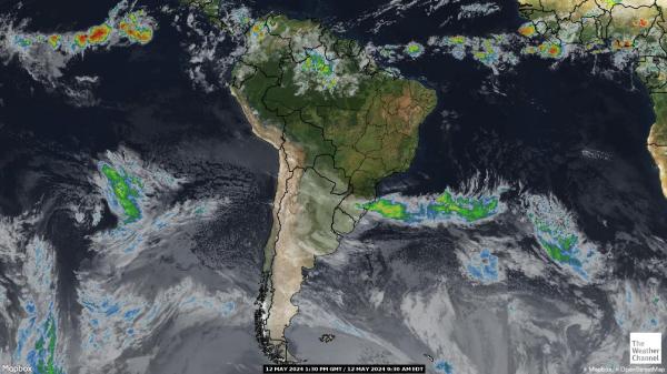 Kolumbia Mapa oblačnosti počasia 