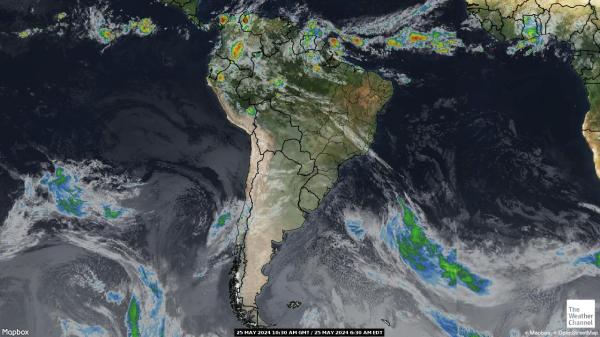 Colombia Időjárás felhő térkép 