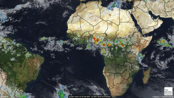 Comoros Väder moln karta 