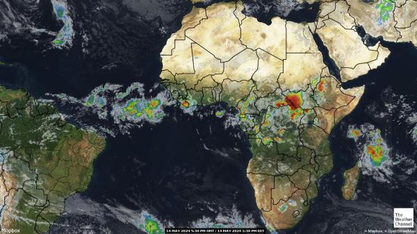 Kongo-Brazzaville Väder moln karta 