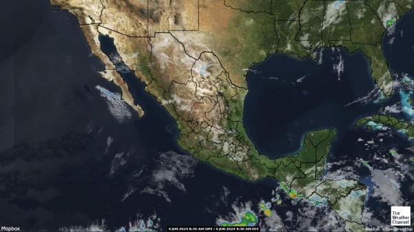 Kostarika Mapa oblačnosti počasia 