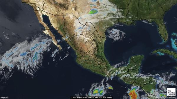 Kosta Rika Orų žemėlapis debesis 