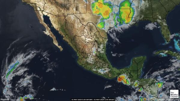 Kostarika Počasí mrak mapy 