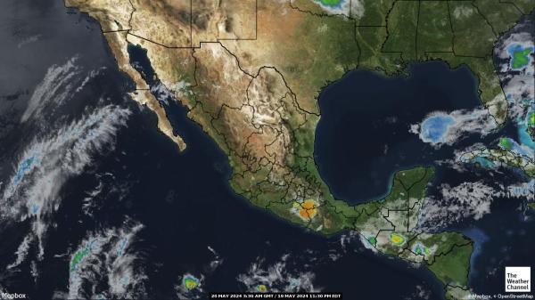 Costa Rica Väder moln karta 