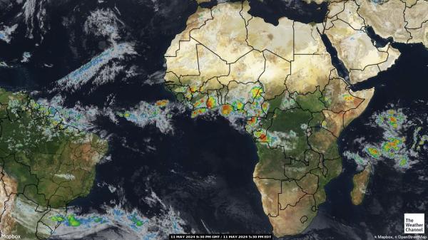 Elfenbenskusten Väder moln karta 