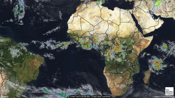 Côte d’Ivoire Previsão do tempo nuvem mapa 