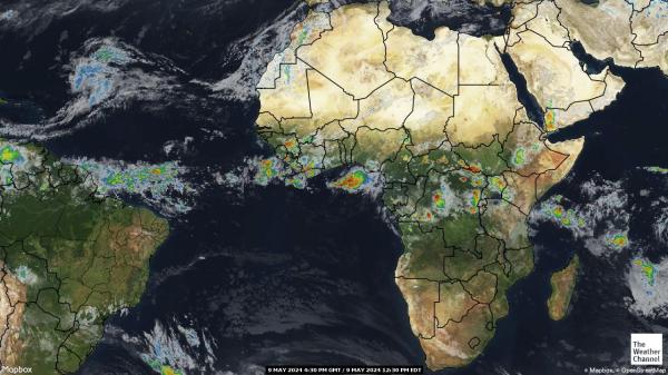 Côte d’Ivoire Previsão do tempo nuvem mapa 
