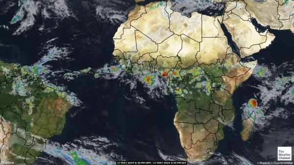 Costa de Marfil Mapa del tiempo pronóstico nube 