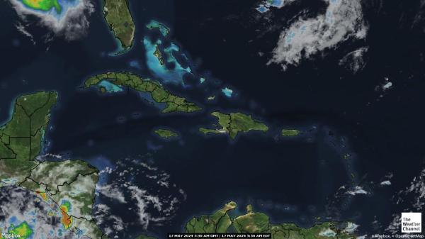 Kuba Mapa oblačnosti počasia 