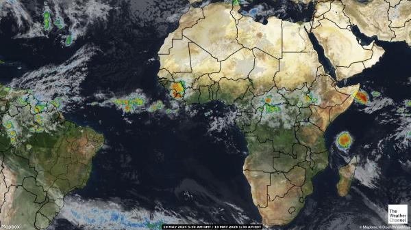 Djibouti Previsão do tempo nuvem mapa 