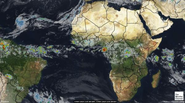 Djibouti Mapa del tiempo pronóstico nube 