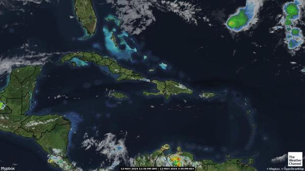 Dominica Previsão do tempo nuvem mapa 