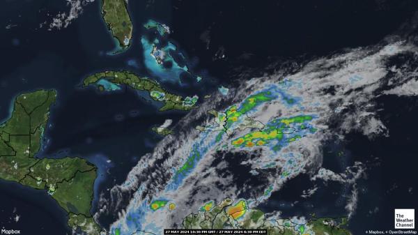 Republik Dominican Peta Cuaca awan 