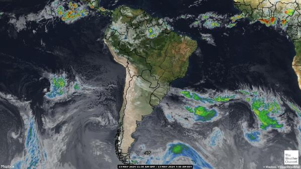 Ekvádor Mapa oblačnosti počasia 
