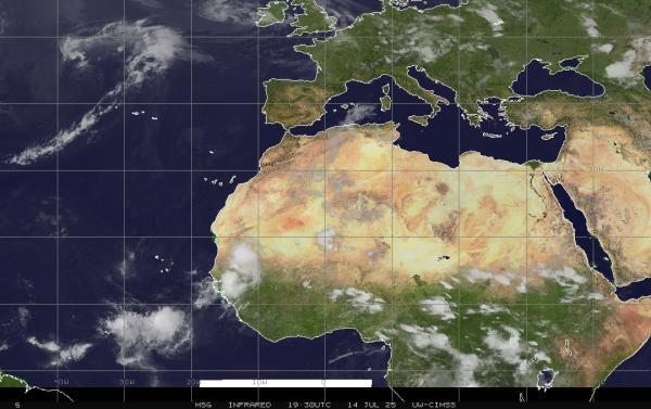 Eritrea Mapa oblačnosti počasia 