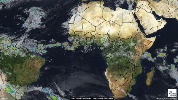 Etiopie Počasí mrak mapy 