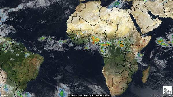 Etiopien Väder moln karta 