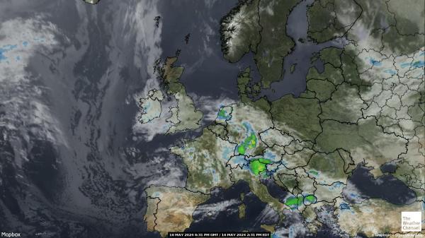 Eurooppa Sää pilvi kartta 