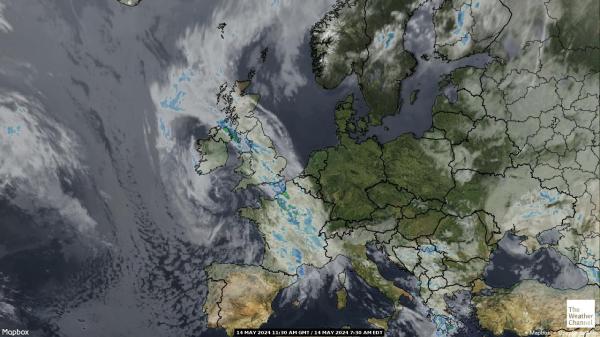 Europa Chmura pogoda mapa 