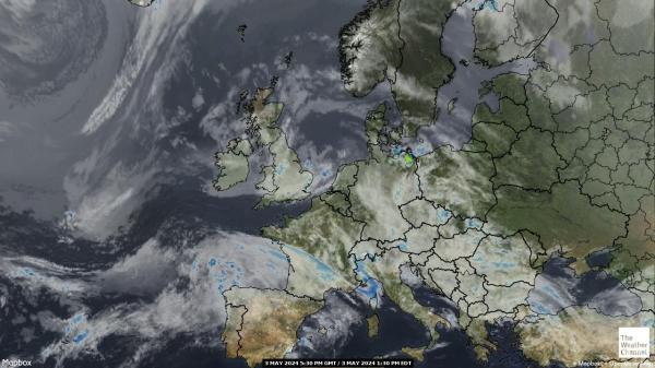 Eurooppa Sää pilvi kartta 