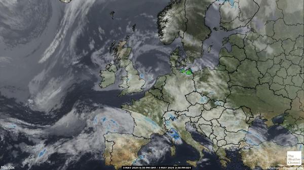 Europa Previsão do tempo nuvem mapa 