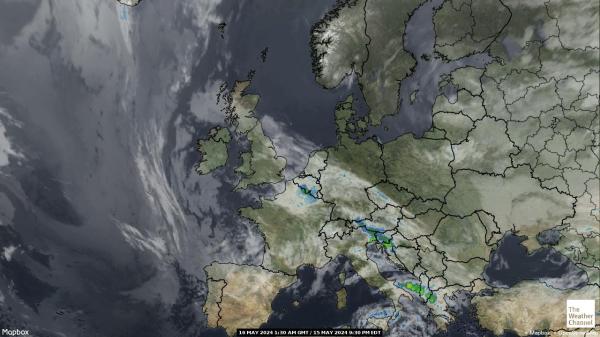 Evropa Počasí mrak mapy 