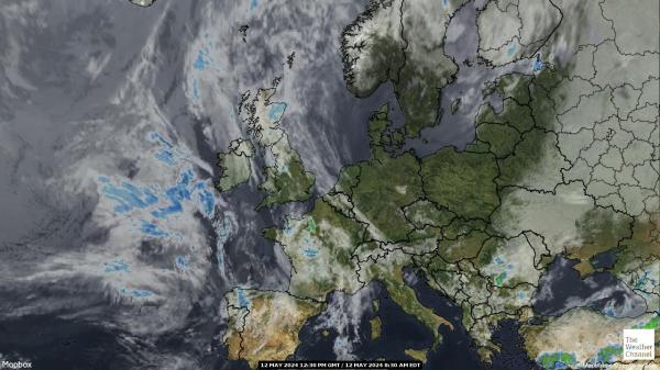 Europeiska Unionen Väder moln karta 