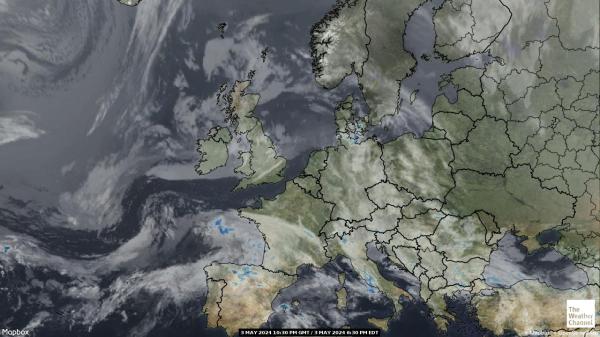 European Union Weather Cloud Map 