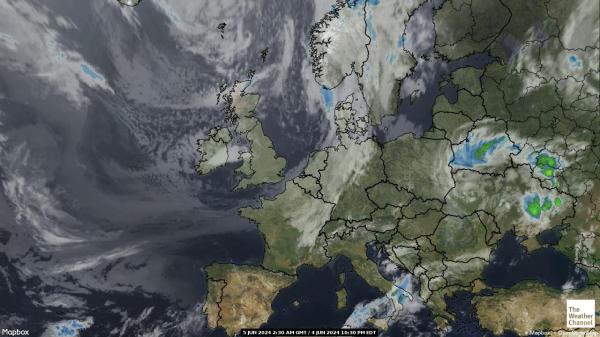 União Europeia Previsão do tempo nuvem mapa 