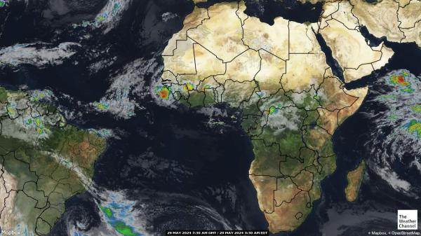 Gabon Weer wolk kaart 