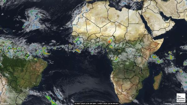 Ghana Väder moln karta 